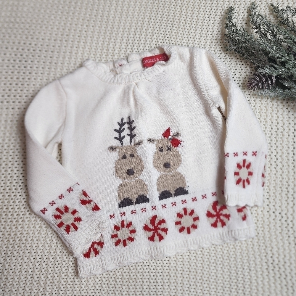 Jingles & Joy baby girl Christmas sweater size 12M